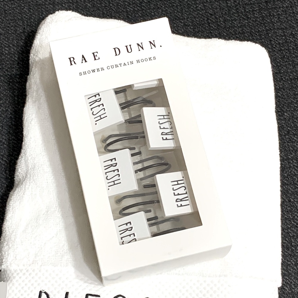 NEW Rae Dunn FRESH Shower Curtain Hooks Set/12